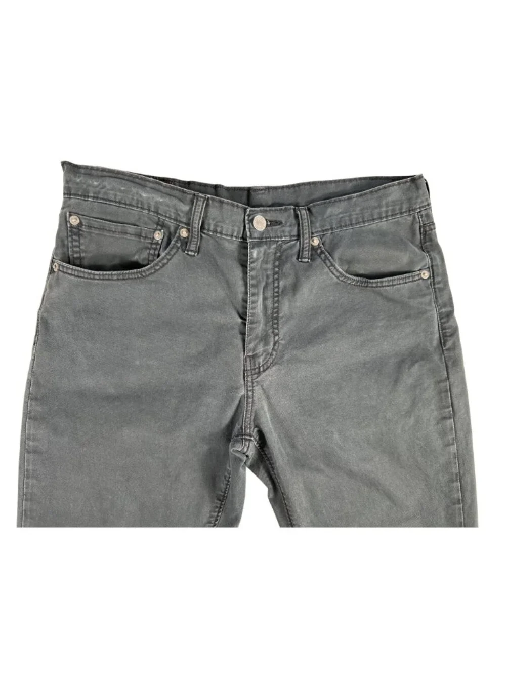 Levis 511 Slim Fit Gray Black Men's Pants 34x32 Stretch Chino Feel Pants Zip Fly